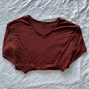 UO Brick Red Logan Knit Sweater
